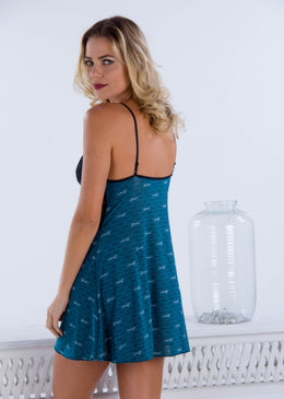 Linda Camisola com corpet de renda.Confeccionado em Liganete estampado.Alças reguláveis, corpet de renda e lindo laço de cetim.Tecido super leve e fresquinho.Modelo veste M 
