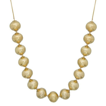 Colar bolas 18mm folheado a ouro 18k, com acabamento com corrente veneziana de 40cm mais 7cm de extensor. Características: - Marca: LE DIAMOND - Referência:... 