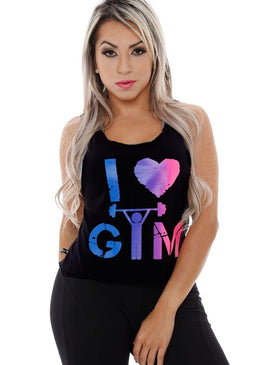 Descrição: Regata Curta Love Gym Feminina Coleção Hard Clothing Fit com Estampa na parte da frente em SilkScreen.Regata Fitness Feminina de Tecido Viscolycra de ótima qualidade com acabamento em FluFlu... 