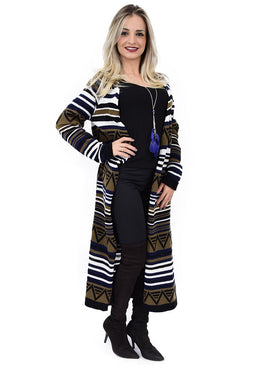 Kimono lã GROSSA longo listrado estampa geométrica modelagem despojada COLEÇÃO  INVERNO 2018/2019 .TAMANHO ÚNICO.CONFECCIONADO EM 100% ACRÍLICO. COR ÚNICA. 