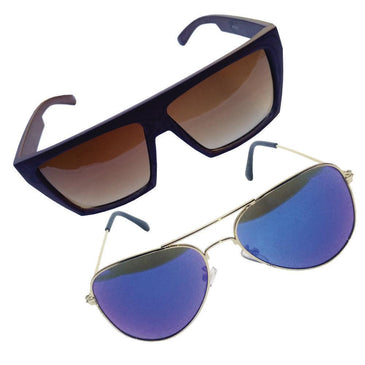 Combo Khatto - Composto por 01 modelo Square Marrom e 01 Modelo Aviador Blue de lente Azul Khatto Square  é um modelo de  óculos solar... 