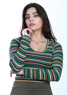 Blusa ribana manga longa com listras.Gênero FemininoDecote em UTecido: RibanaIndicado para o dia a dia, veste super bem.Trocas em até 7 diasSKU: 24094 
