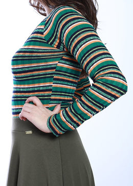 Blusa ribana manga longa com listras.Gênero FemininoDecote em UTecido: RibanaIndicado para o dia a dia, veste super bem.Trocas em até 7 diasSKU: 24094 