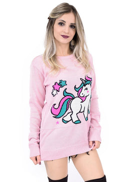 Blusa tricot Unicórnio gola canoa, super tendencia inverno 2018/2019.                       Tamanho único.    confeccionada em 1005 ACRÍLICO. ... 