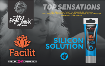 Facilit Sensações Silicon Solution 4x1 Bisnaga 15ml - Softlove Compre no atacado e tenha uma margem de lucro maior! Ótimo produto para revenda com margens... 