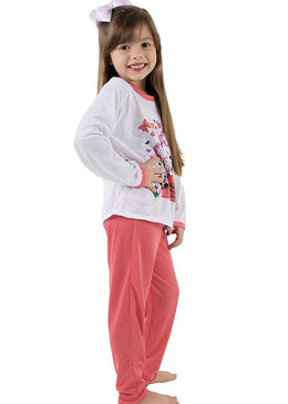 O pijama longo infantil em malha é um conjunto super confortável, que proporcionará excelentes noites de sonos para as pequenas. A calça possui modelo soltinho,... 