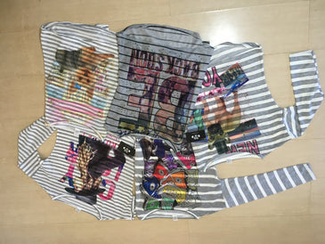 Kit 3 Camisetas Manga Longa Tecido - ListradosEstampa - Silk ScreenModelo - Manga LongaMalha - ViscoLycra Estampas variadas, sem opção de escolhaTamanhos do P ao GG Medidas em CM - BUSTO /... 