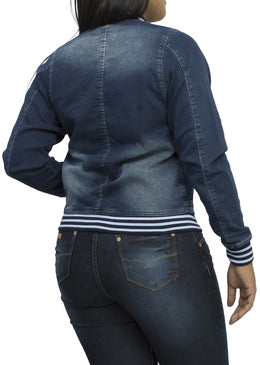 Jaqueta Bomber Feminina, com 82%Algodão 16% Poliéster e 2% ElastanoRef: 2172 