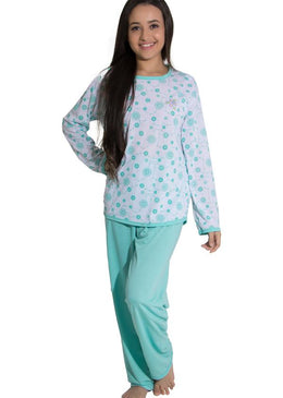 Pijama longo de malha, tecido confortável e com ótimo caimento.A blusa do pijama possui manga comprida, com gola redonda e uma bela estampa na parte... 