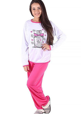 Pijama longo de malha, tecido confortável e com ótimo caimento. A blusa do pijama possui manga comprida, com gola redonda e uma bela estampa na... 