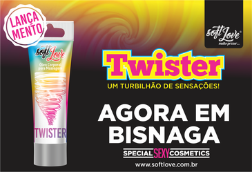 Twister é um óleo que aumenta a sensibilidade, estimulando a circulação sanguínea da região íntima e ao mesmo tempo remete a 5 sensações incríveis Twister... 