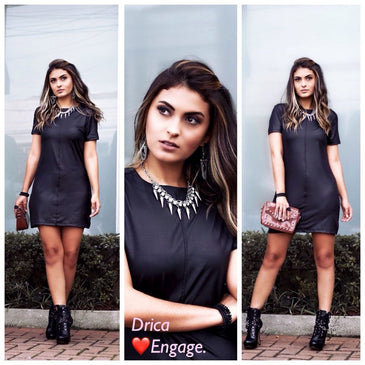 Vestido de Cirre, moda Blogueira - InstagramP veste 38 - Nossa modelo usa PM veste 40G veste 42Otimo modelo para revenda, tecido leve e fresquinho,... 