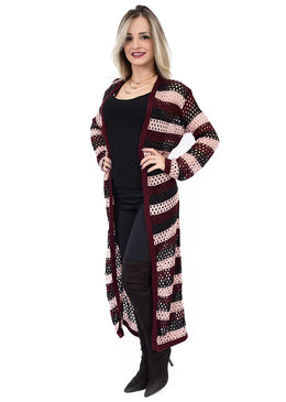 Kimono rendado longo, manga longa listrado, caimento despojado. super estiloso.Aquela peça que nunca cai de moda!!!TAMANHO ÚNICOCONFECCIONADO EM 100% ACRÍLICO  