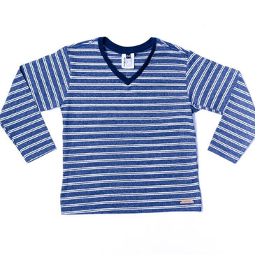 Camiseta Hommer Listrada Manga Longa Azul Marinho - Informções:  - Cor: Azul Marinho - Composição: 100 % Algodão  Lavagem: Lavar a mão ou máquina, não... 