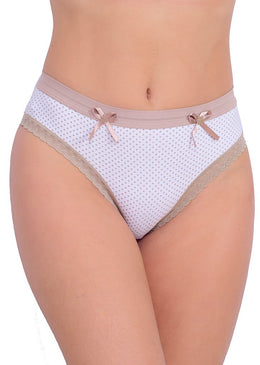 Calcinha de cotton estampado em modelagem tradicional com elástico tipo rendinha nas pernas e elástico sanduichão na cintura. É uma calcinha que tem as combinações perfeitas de beleza e conforto... 