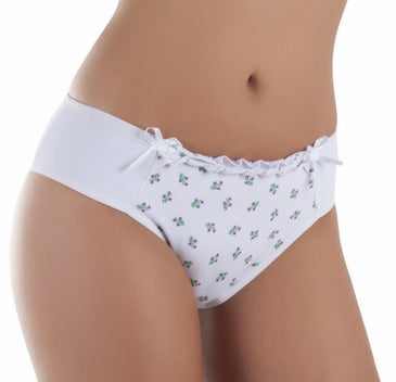 Calcinha confeccionada em cotton liso, a parte da frente é estampada, possui um babadinho do próprio tecido, a lateral é larga para trazer mais conforto.... 