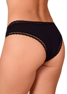 Calcinha confeccionada em modelagem tradicional, em microfibra romantic lisa com detalhe da pala dupla de microfibra romantic estampada em uma das laterais, com lacinhos da mesma... 
