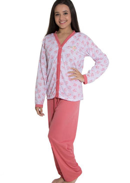 Com um estilo clássico, este pijama de malha é super macio e quentinho possui abotoamento frontal que auxilia na amamentação e em pós cirurgias. Com caimento... 