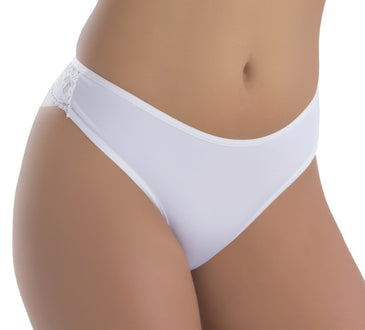 Calcinha modelo fio dental, confeccionada em microfibra e renda. Na parte da frente básica feita em microfibra que é um tecido reconhecido principalmente por sua... 