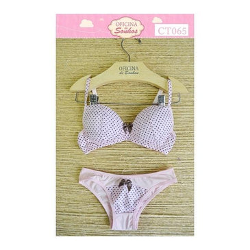 Conjunto  menina moça de tricoline com microfibra, de bojo com aro, com detalhes na alça, com lacinhos, alças e colchete reguláveis. As meninas ficam enlouquecidas... 
