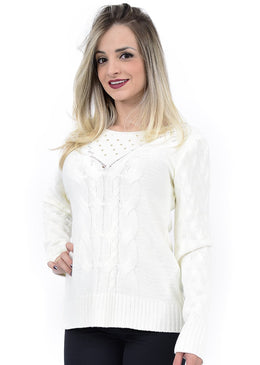 Blusa tricot trançada costa com trabalhado frente, modelagem ajustada, coleção outono/inverno 2018/2019TAMANHO ÚNICOCONFECCIONADA EM 100% ACRÍLICO  