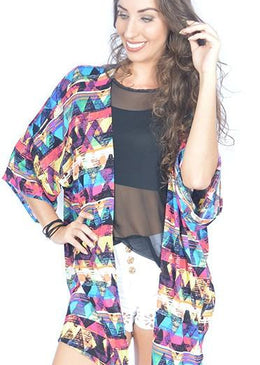 Kimono Étnico, feito em 100% Viscose Prático e super na moda, tamanho ÚNICO.  
