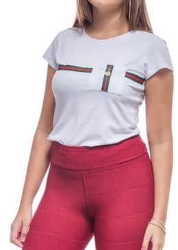 T Shirt Inspired GucciTipo de Produto: camiseta Modelagem: AjustadaComposição: 96% viscose, 4%de elastanoTecido viscolycra Lavagem: Normal Look casual, super tendência e fica muito legal com  jeans, saia,... 