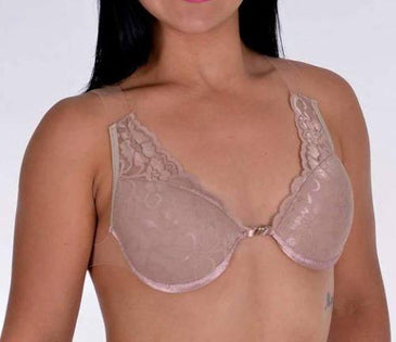Sutiã todo em renda no busto e com tule atrásFica lindo no corpo e é ótimo para usar com blusas decotadas.Não lave em máquinas de... 