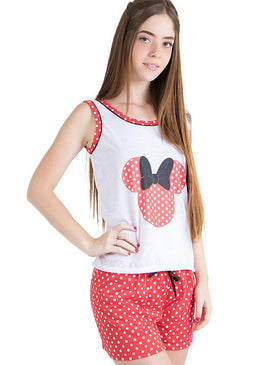 Baby Doll confeccionado em malha, tecido macio e confortável. Camiseta estampada e com alças largas, decote discreto com acabamento em viés. Shortinho todo estampado, com... 