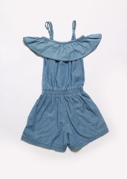 Macaquinho infantil ombro a ombro, com babados.Com elástico na cintura e alça regulável Ideal para dias ensolarados e brincar no parque.SKU: DKMF8Composição: 100% Algodão. TABELA DE EQUIVALÊNCIA TAMANHO... 