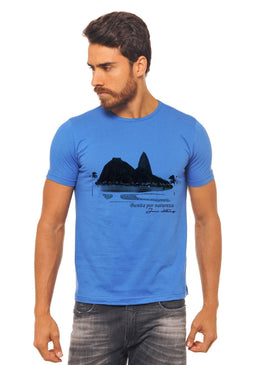 Camiseta Azul Estampada Masculina Joss - Bunita Por Natureza , caimento reto e solto.- INFORMAÇÕES: Modelo: 4308 - Cor: AZUL - Composição: 100 % Algodão... 