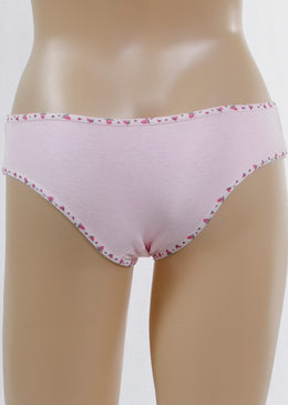 Calcinha infantil de cotton liso com viés estampado e estampa de transfer. O cotton é um tecido confortável e que absorve o suor, evitando assaduras.... 
