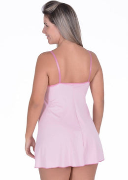 Camisola Ceci sensual em jersey liso com renda no busto, alças fixas, um laço de cetim com pedrinhas no entremeio frontal e não possui bojo.Jersey é... 