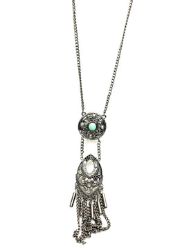 Colar Metal com strass Branco  