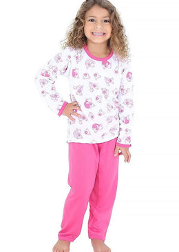 O pijama longo infantil em malha é um conjunto super confortável, que proporcionará excelentes noites de sonos para as pequenas. A calça possui modelo soltinho,... 