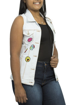 Colete Berilo Com Patches Feminino 97% Algodão 3% Elastano Ref:2166 