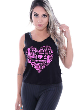 Descrição: Regata Curta Love Feminina Coleção Hard Clothing Fit com Estampa na parte da frente em SilkScreen. Regata Fitness Feminina de Tecido Viscolycra de ótima qualidade com acabamento em FluFlu na... 