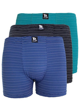 Kit com 3 cuecas  boxer com risco horizontal na peça, esse kit é confeccionadas em microfibra, possui elástico rebatido 4 agulha.Ideal para homens modernos que estão... 