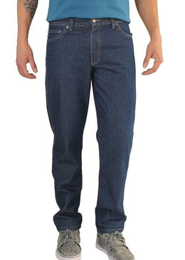 100 % algodão Calça masculina reta Azul EscuraCalça confeccionada em tecido jeans. Possui fechamento por botão e zíper no entremeio, bolsos na frente e atrás, bolsinho... 
