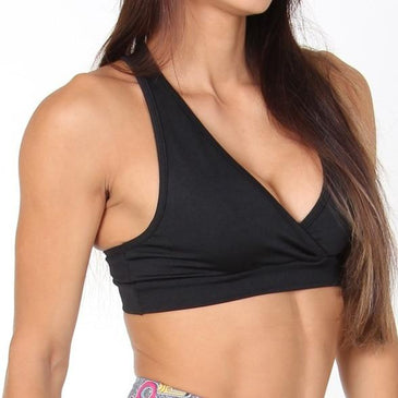 Top feminino fitness confeccionado com poliéster na cor preta. Marca: Carioca Fit Composição: 90% Poliéster e 10% Elastano  