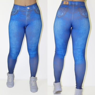   Legging Fitness Fake Jeans Sue Power. Produto assinado e licenciado por nossa musa fitness Sue Lasmar. Fabricada em micropoliester de alta qualidade, com toque super macio. Produto... 