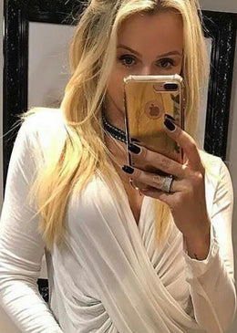 Linha Blusa transpassada manga longa viscolycra . Peça linda que combina com vários looks.Tecido: Viscolycra. Disponíveis nas cores: Preta / Branca / Cinza / Marsala. Tamanho: M veste... 