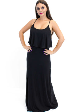 Lindo vestido longo babado e fenda. O vestido longo babado e fenda é lindo, fresquinho e super estiloso para o verão. Ele pode ser usado... 