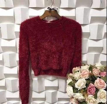 Blusa Manga Longa Cropped PeluciaTamanho único....................................................................................................................... 