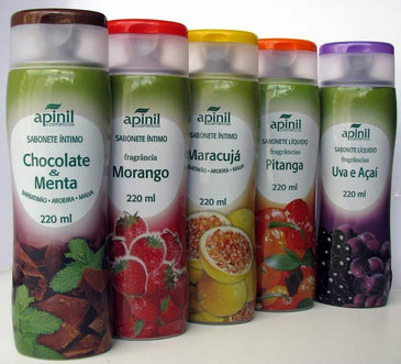Kit com 5 unidades do Sabonete Íntimo Apinil com fragrâncias diversas. O sabonete íntimo Apinil foi desenvolvido com as matérias primas mais importantes para a higiênie... 