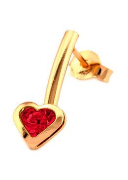 Kit com 5 pares de brinco 2,0 cm com coração de strass variado  