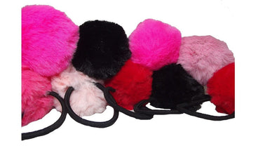  KIT COM 04 Elásticos com Pompom Super Charmoso elástico para cabelo com Pompom Elástico resistente Pelúcia do pompom super macio 