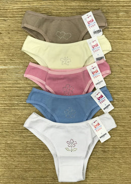 Kit composto por 3  calcinhas de algodão (lisas ou estampadas) super confortáveis, elástico de microfibra, estampas com lacinhos ou lisas com detalhes com brilho.tecido 94%... 