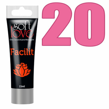 Facilit 4x1 Bisnaga 15ml - Softlove Kit com 20 Unidades Compre no atacado e tenha uma margem de lucro maior! Ótimo produto para revenda com... 