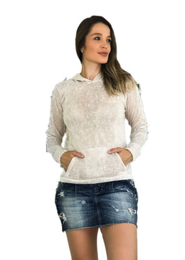 BLUSA DE CAPUZ COM BOLSO NA FRENTE, PEÇA LINDA EM LINHO TRABALHADO, IDEAL PARA DIAS DE TRANSIÇÃO DE ESTAÇÃO, COMBINA COM TUDO.COMPOSIÇÃO:80% VISCOSE20% LINHO 